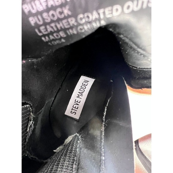 New Steve Madden LATCH Snake Print Lug Sole Heeled Hiking Boots Women’s 7.5M - Picture 10 of 11